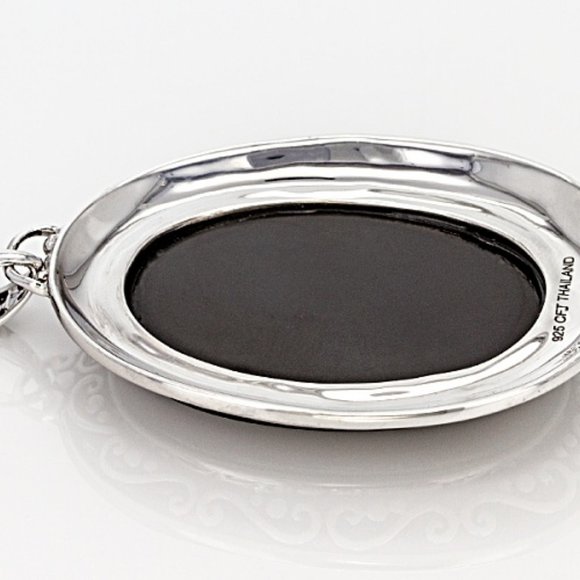 HUGE NEW Gray MOP Rhodium Enhancer Pendant - Picture 13 of 13